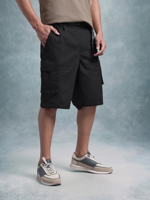 The Roadster Life Co. Men Relaxed Fit Pure Cotton Cargo Shorts with Buckle Closure - Image 3