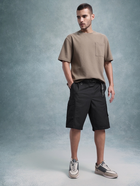 The Roadster Life Co. Men Relaxed Fit Pure Cotton Cargo Shorts with Buckle Closure - Image 5