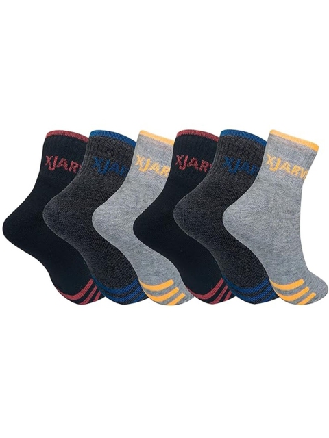Xjarvis Pack Of 6 Assorted Striped Ankle-Length Socks
