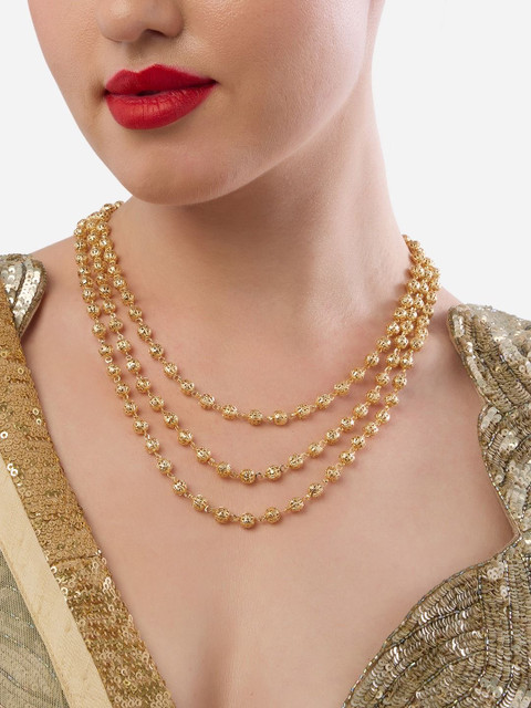 Zaveri Pearls Gold-Plated Layered Necklace