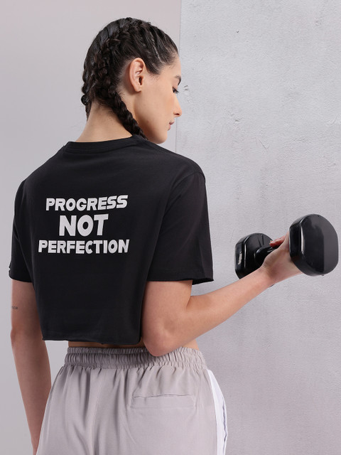 HRX by Hrithik Roshan Printed Boxy Cropped Training T-shirt