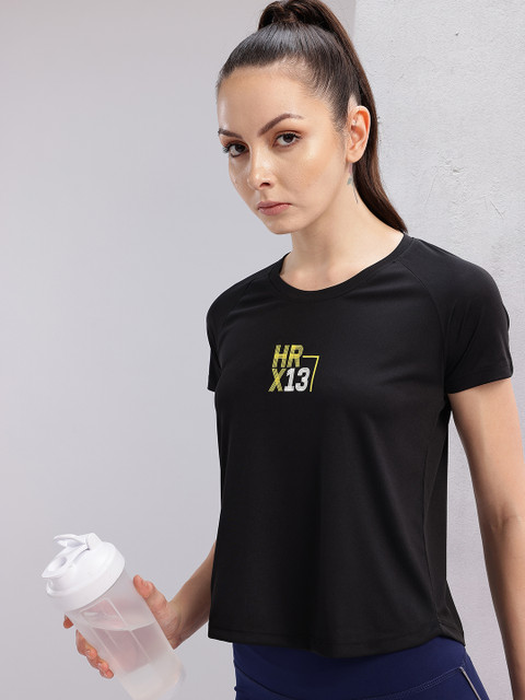 HRX by Hrithik Roshan Brand Logo Printed Raglan Sleeves Rapid-Dry Running T-shirt