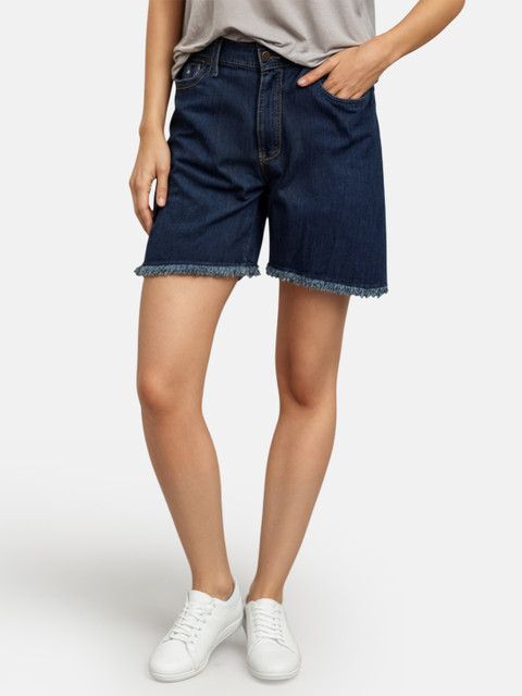 glitchez Women Frayed Denim Shorts