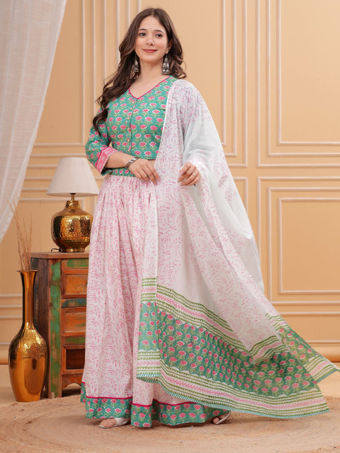 PARTHVI Printed Block Print Ready to Wear Lehenga & Blouse With Dupatta - Image 3