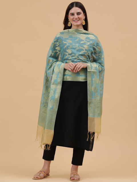 BANJARA INDIA Woven Design Dupatta with Zari - Image 6