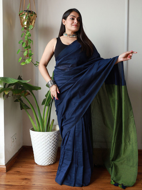 Anouk Pure Cotton Khadi Saree