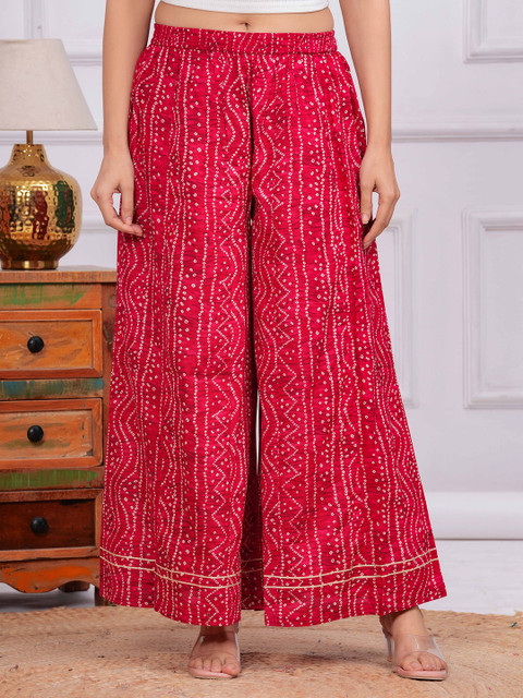 Meeranshi Women Ethnic Motifs Printed Flared Palazzo