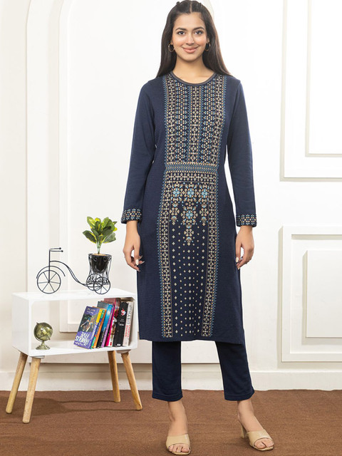 Anouk Mirage Women Floral Printed Regular Kurta with Trousers