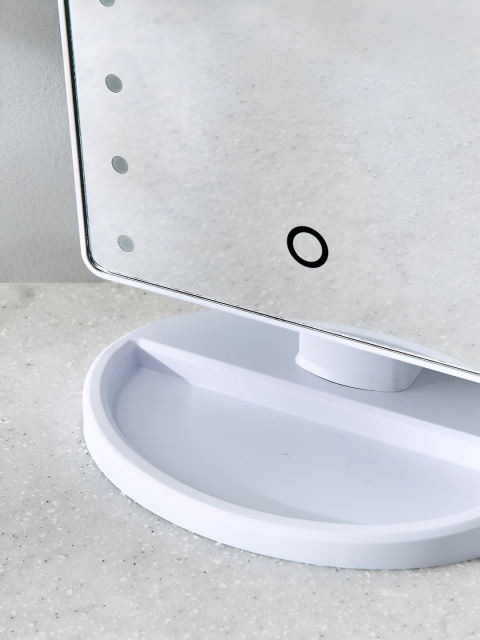 Home Centre White Single Sided LED Table Mirror - Image 7