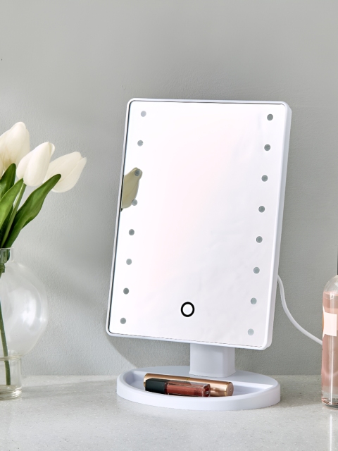 Home Centre White Single Sided LED Table Mirror - Image 5