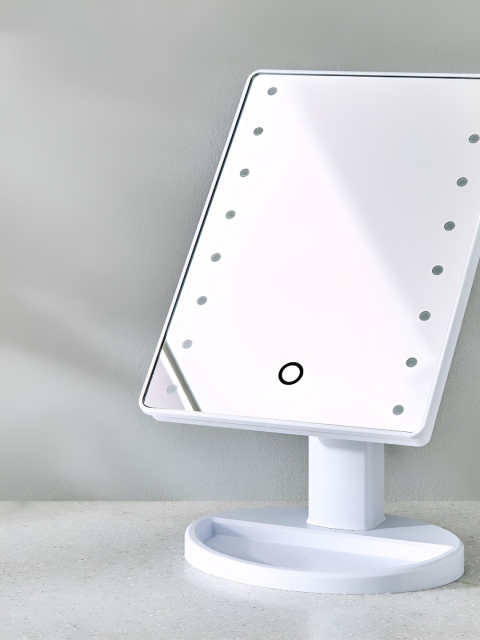 Home Centre White Single Sided LED Table Mirror - Image 4