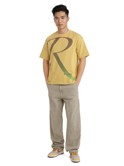 RARE RABBIT Men ELZO Typography Printed Round Neck Cotton Relaxed Fit T-shirt - Image 6