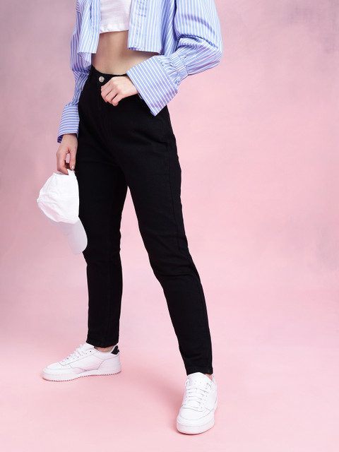 DressBerry Women Mid-Rise Mom Fit Stretchable Jeans