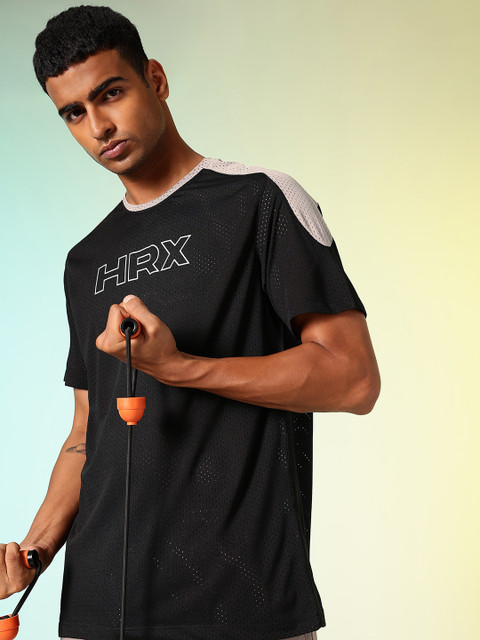 HRX by Hrithik Roshan Relaxed Fit Printed Rapid-Dry Training or Gym Sports T-shirt