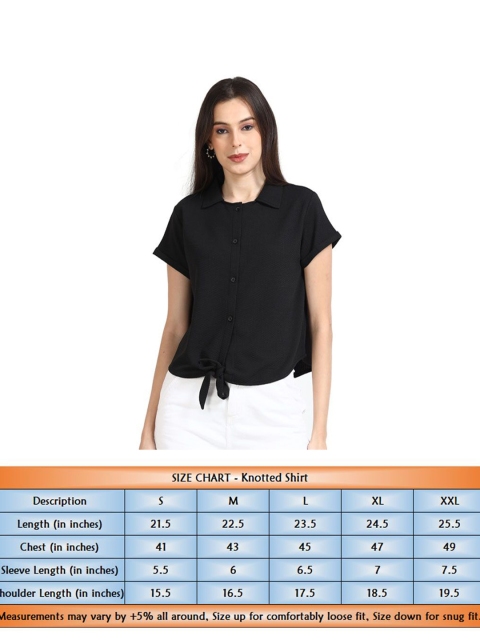 ECOLINE Clothing Women Modern Spread Collar Solid Boxy Casual Shirt - Image 6