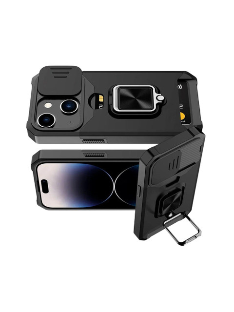 Luxury Kase LK177 Camera Slide Protection Ring Magnetic Kickstand iPhone 14 Back Case - Image 2