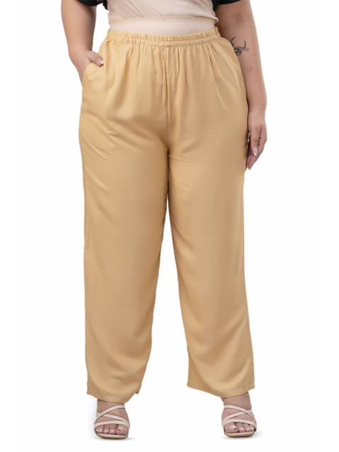 Fashion Zest Women Plus Size Straight Fit Ethnic Palazzos