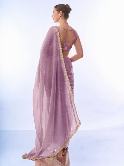 Kalista Embellished Beads and Stones Organza Saree - Image 4