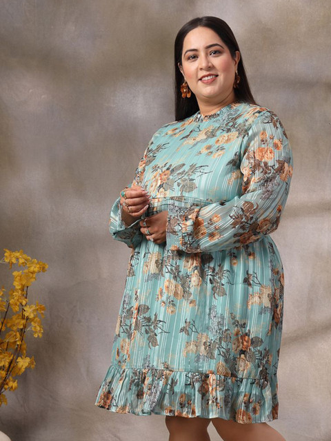 CURVE BY KASSUALLY Women Plus Size Floral Printed Fit & Flare Midi Dress - Image 4