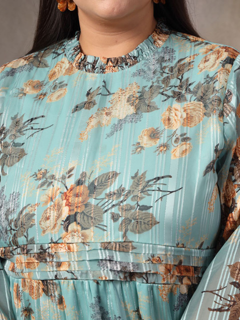 CURVE BY KASSUALLY Women Plus Size Floral Printed Fit & Flare Midi Dress - Image 3