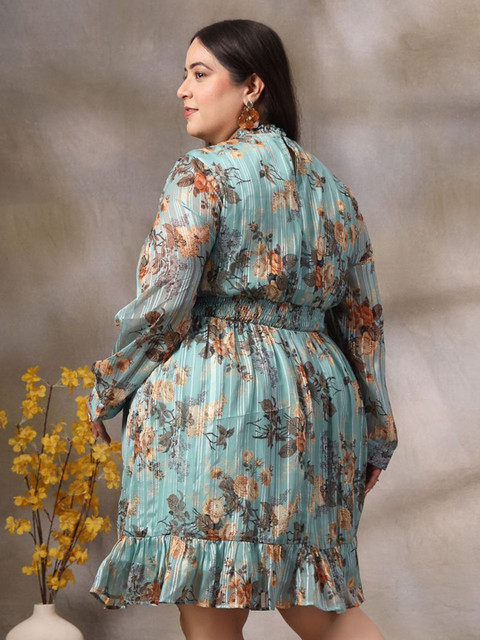 CURVE BY KASSUALLY Women Plus Size Floral Printed Fit & Flare Midi Dress - Image 5