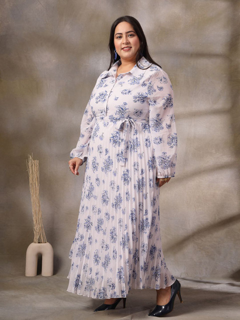 CURVE BY KASSUALLY Women Plus Size Floral Printed Fit & Flare Maxi Dress - Image 4