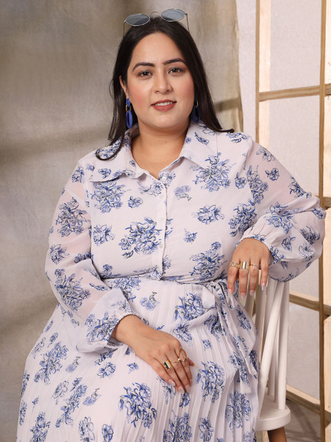 CURVE BY KASSUALLY Women Plus Size Floral Printed Fit & Flare Maxi Dress - Image 7