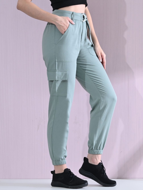 OWL MINK Women Comfort High-Rise Regular Fit Cargos Joggers - Image 2