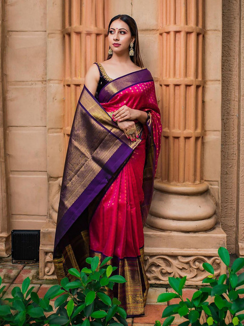 KALINI Woven Design Zari Banarasi Saree