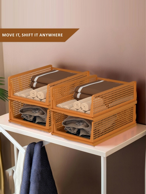 Kuber Industries Brown 4 Pieces Foldable Kids for Clothes Storage Drawer Organiser - Image 6