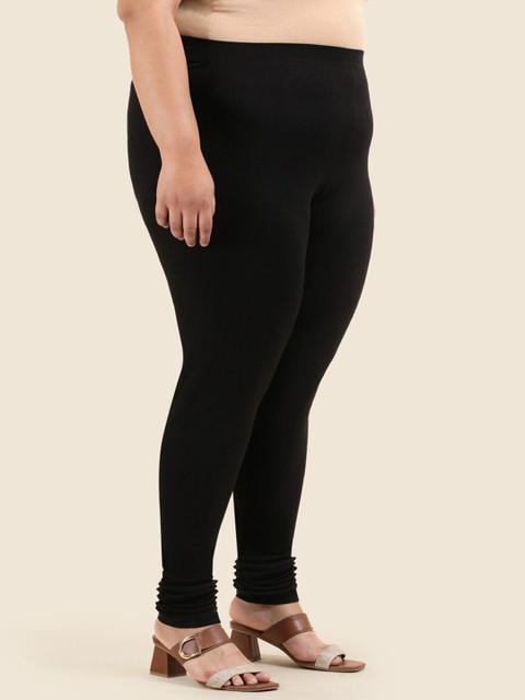 TWIN BIRDS Plus Size Women Super Stretch Cotton Churidar Length Leggings - Image 2