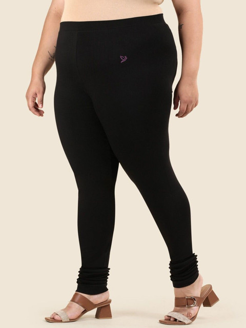 TWIN BIRDS Plus Size Women Super Stretch Cotton Churidar Length Leggings - Image 3
