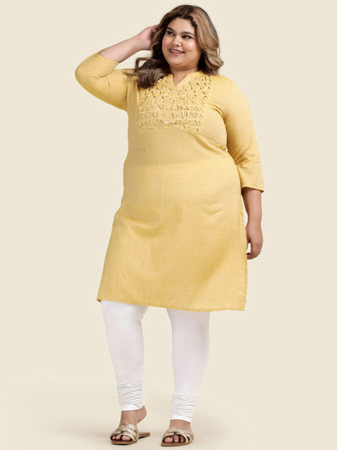 TWIN BIRDS Plus Size Women Solid Stretch Cotton Churidar Length Mid-Rise Leggings - Image 5