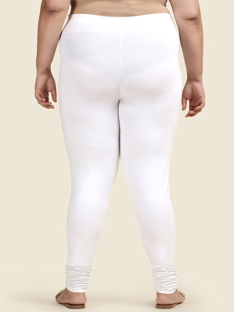 TWIN BIRDS Plus Size Women Solid Stretch Cotton Churidar Length Mid-Rise Leggings - Image 4