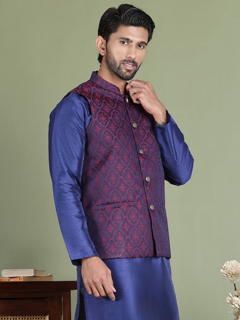 Jompers Men Woven Design Nehru Jacket - Image 3