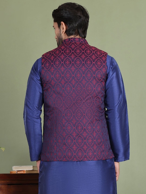 Jompers Men Woven Design Nehru Jacket - Image 4