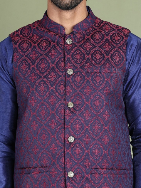 Jompers Men Woven Design Nehru Jacket - Image 2
