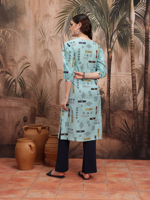 Sangria Quirky Printed Pure Cotton Kurta - Image 5