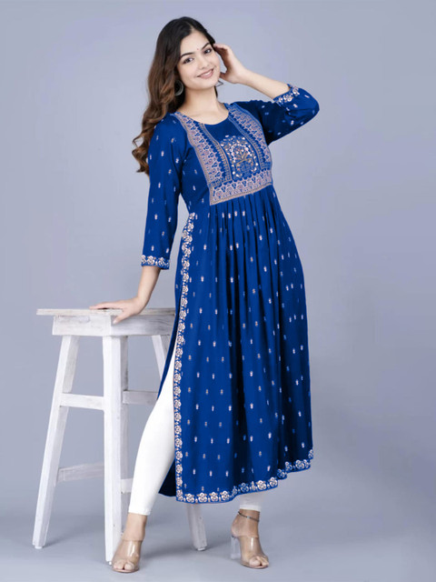 Niona Women Printed Naira Cut A-Line Kurtas