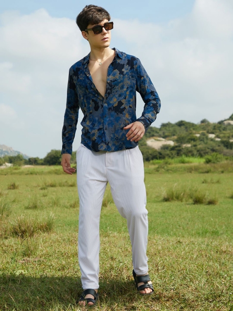 Campus Sutra Men Relaxed Fit Spread Collar Floral Printed Cotton Casual Shirt - Image 5