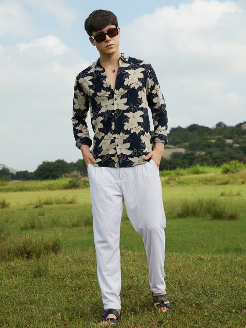 Campus Sutra Men Relaxed Fit Spread Collar Floral Printed Casual Shirt - Image 5