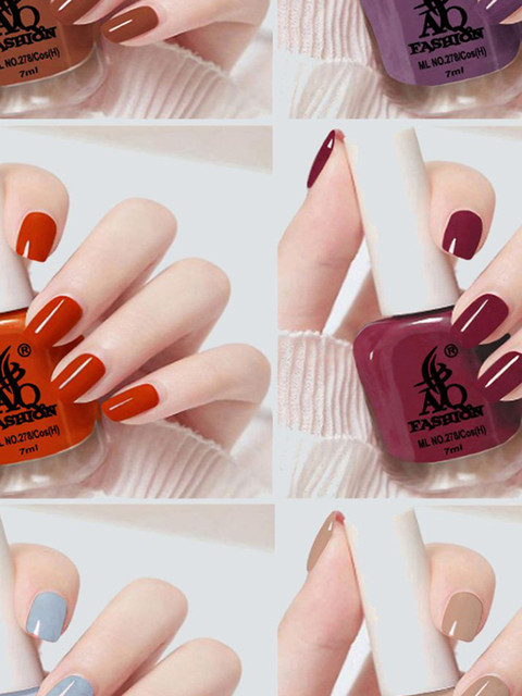 AQ FASHION Set Of 6 Glossy Quick Dry Nail Polish - 7 ml Each - Image 2