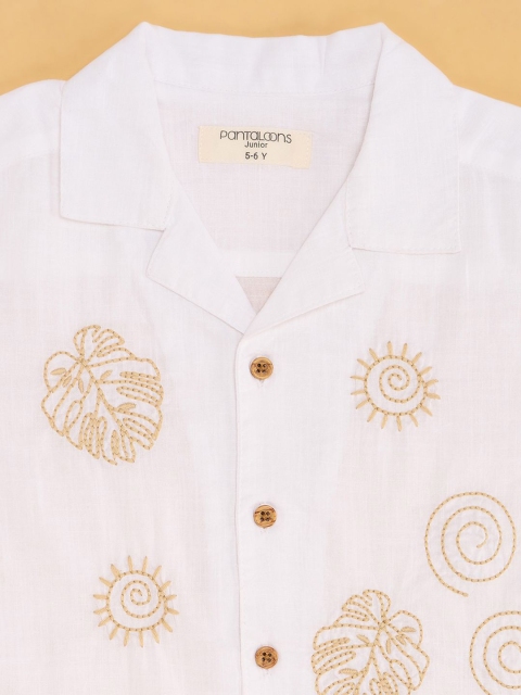 Pantaloons Junior Boys Cuban Collar Conversational Printed Cotton Casual Shirt - Image 4