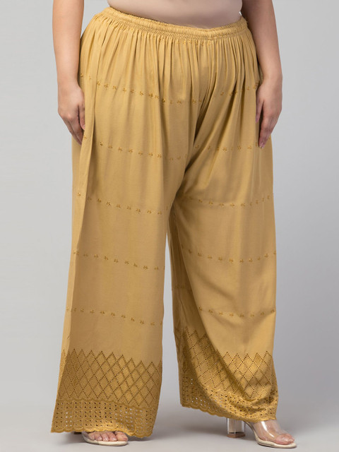 STYLE PREZONE Women Ethnic Motifs Embroidered Ethnic Palazzos - Image 2