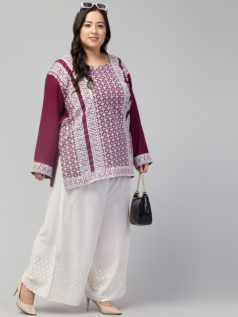 STYLE PREZONE Women Ethnic Motifs Embroidered Ethnic Palazzos - Image 4