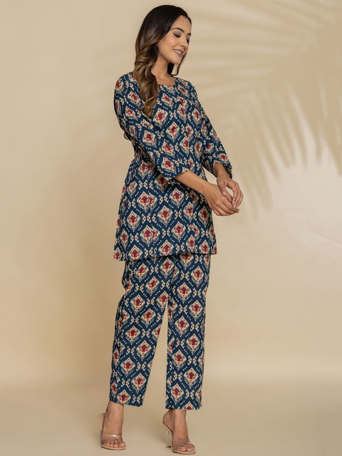 Eco Clothing Women Geometric Printed Pure Cotton Kurti - Image 3