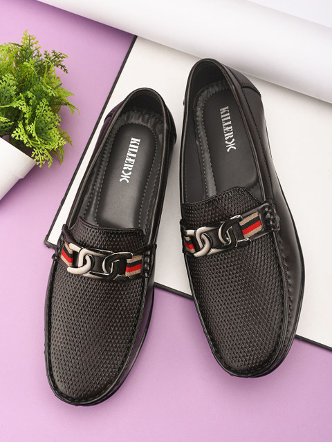 Killer Men PU Loafers With Buckle details