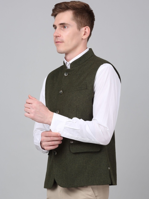 Cantabil Self Design Single-Breasted Slim Fit Nehru Jacket - Image 4