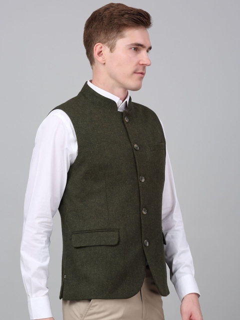 Cantabil Self Design Single-Breasted Slim Fit Nehru Jacket - Image 3