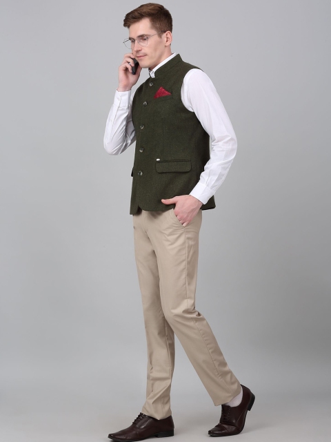 Cantabil Self Design Single-Breasted Slim Fit Nehru Jacket - Image 6